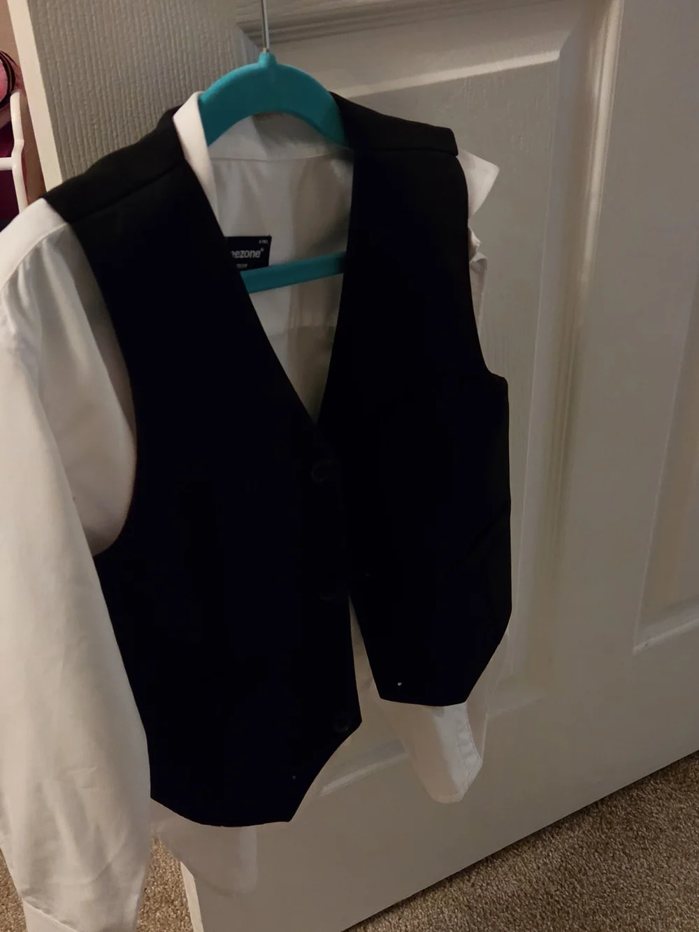 Boys Black Dress Vest with White Shirt